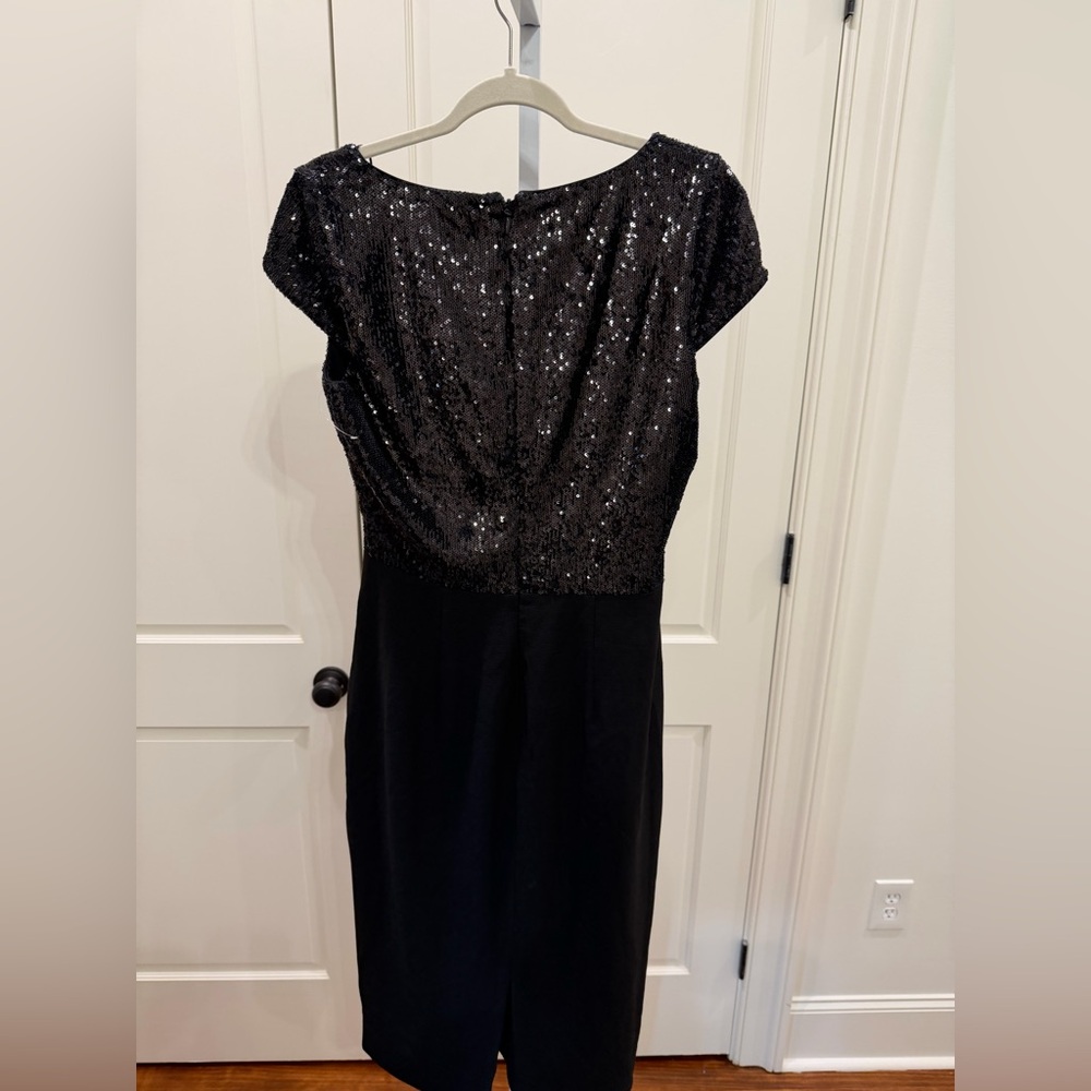 NWT Dress The Population Jaleah Black Sequin V-Neck Bodycon Midi Dress Size L - Picture 10 of 10
